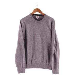 Faherty Brand Mens Size Large Heathered Gray Cotton Blend Crewneck Sweater